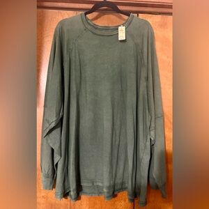 Oversized Green Long Sleeve Top